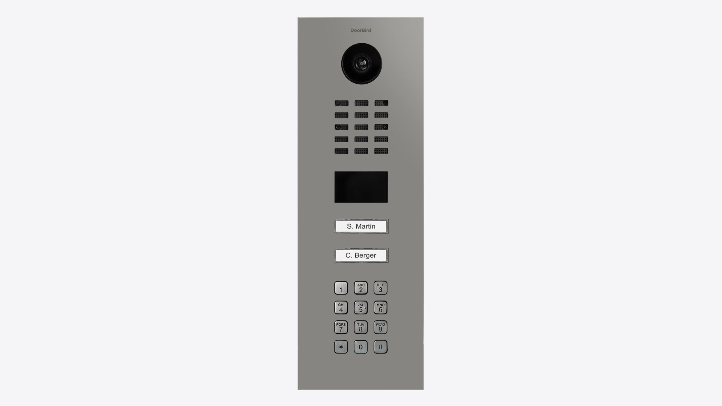 DoorBird D2102KV IP Video Door Station, 2 Call Button in Grey Aluminium, RAL 9007 - 423891555