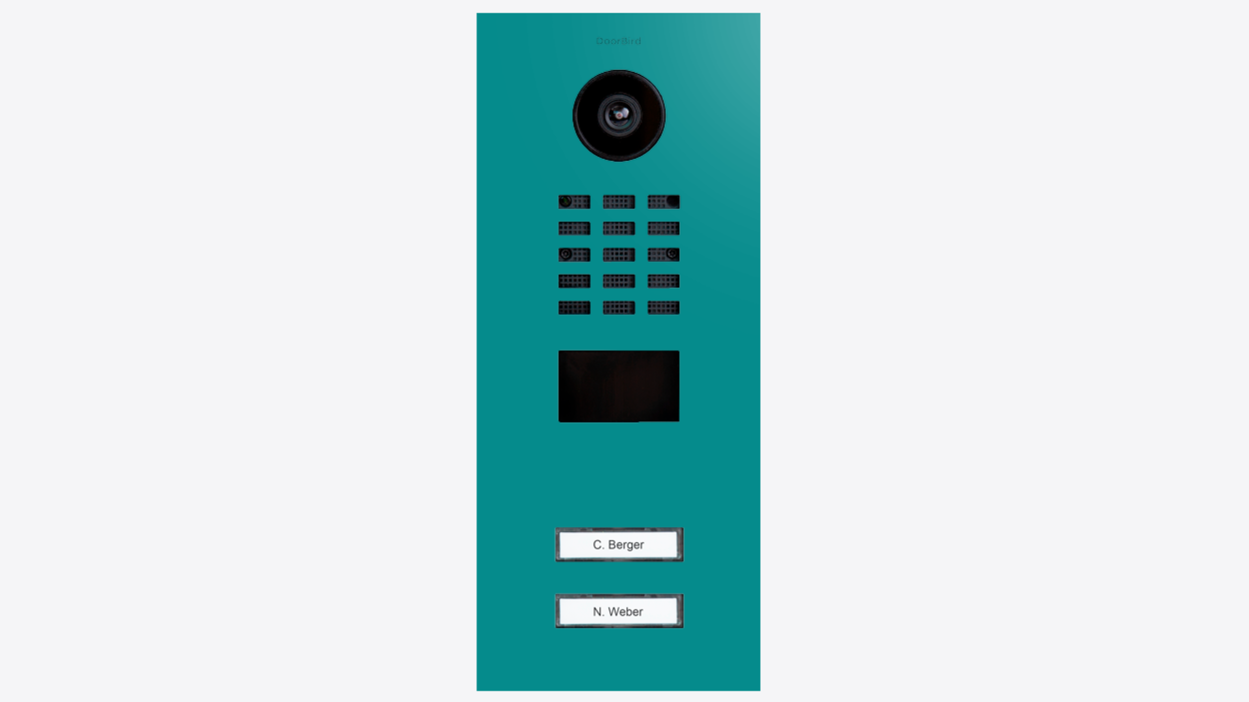 DoorBird D2102V IP Video Door Station, 2 Call Button in Turquoise Blue, RAL 5018 - 423885608