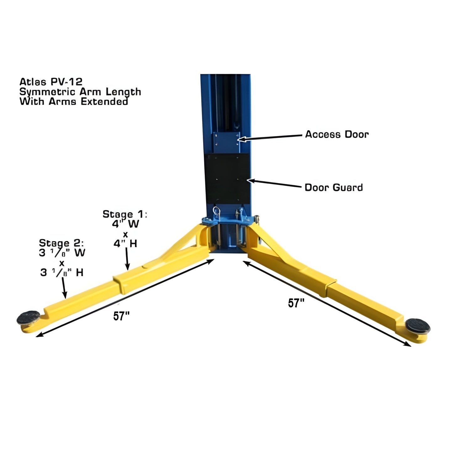 Atlas PV12PX 12,000 lb Overhead 2-Post Lift - ATEXH-PV12PX-FPD