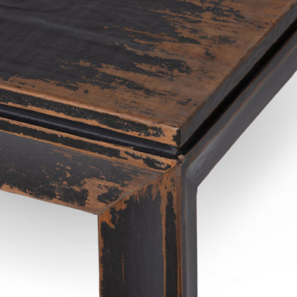 Park Hill Collection Avery Dining Table - Rustic Modern Design in Antique Black, Solid Reclaimed Pine, Seats Six Comfortably - EFT36174