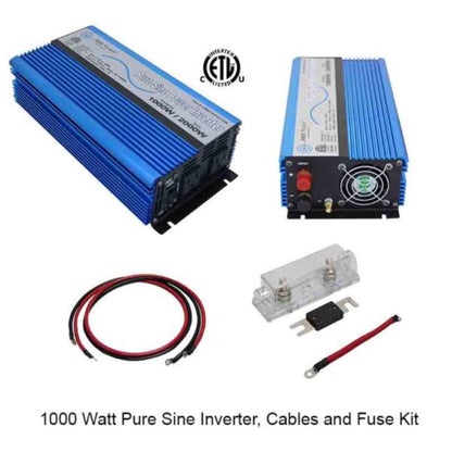 Aims Power 1000 Watt Pure Sine Power Inverter Kit - KITPWRI100012S