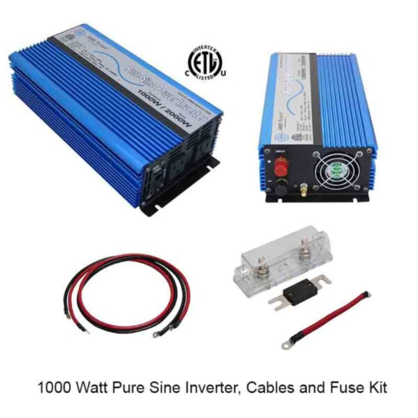 Aims Power 1000 Watt Pure Sine Power Inverter Kit - KITPWRI100012S