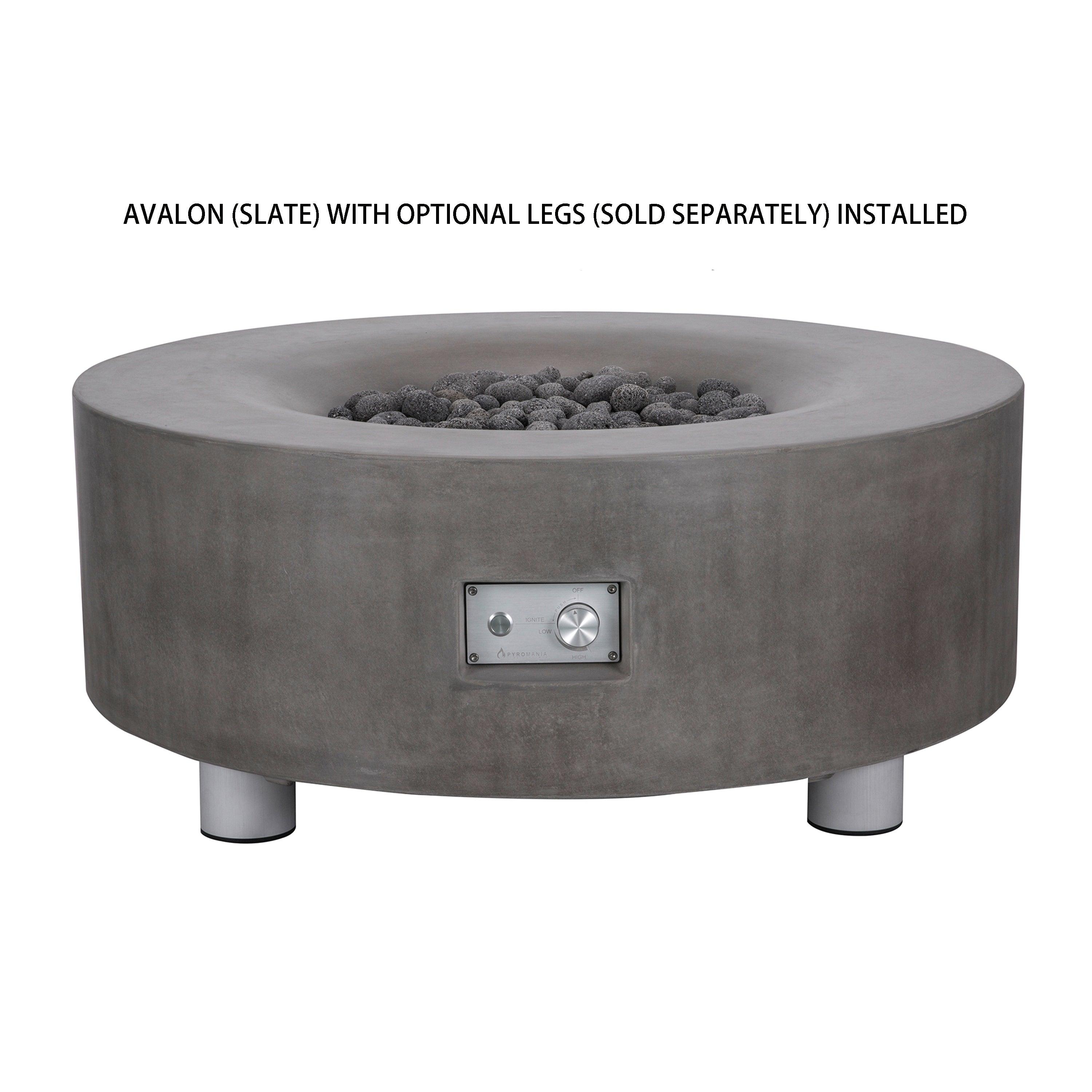 PyroMania Fire - Avalon Round Concrete Fire Pit Table - AV-CH-NG