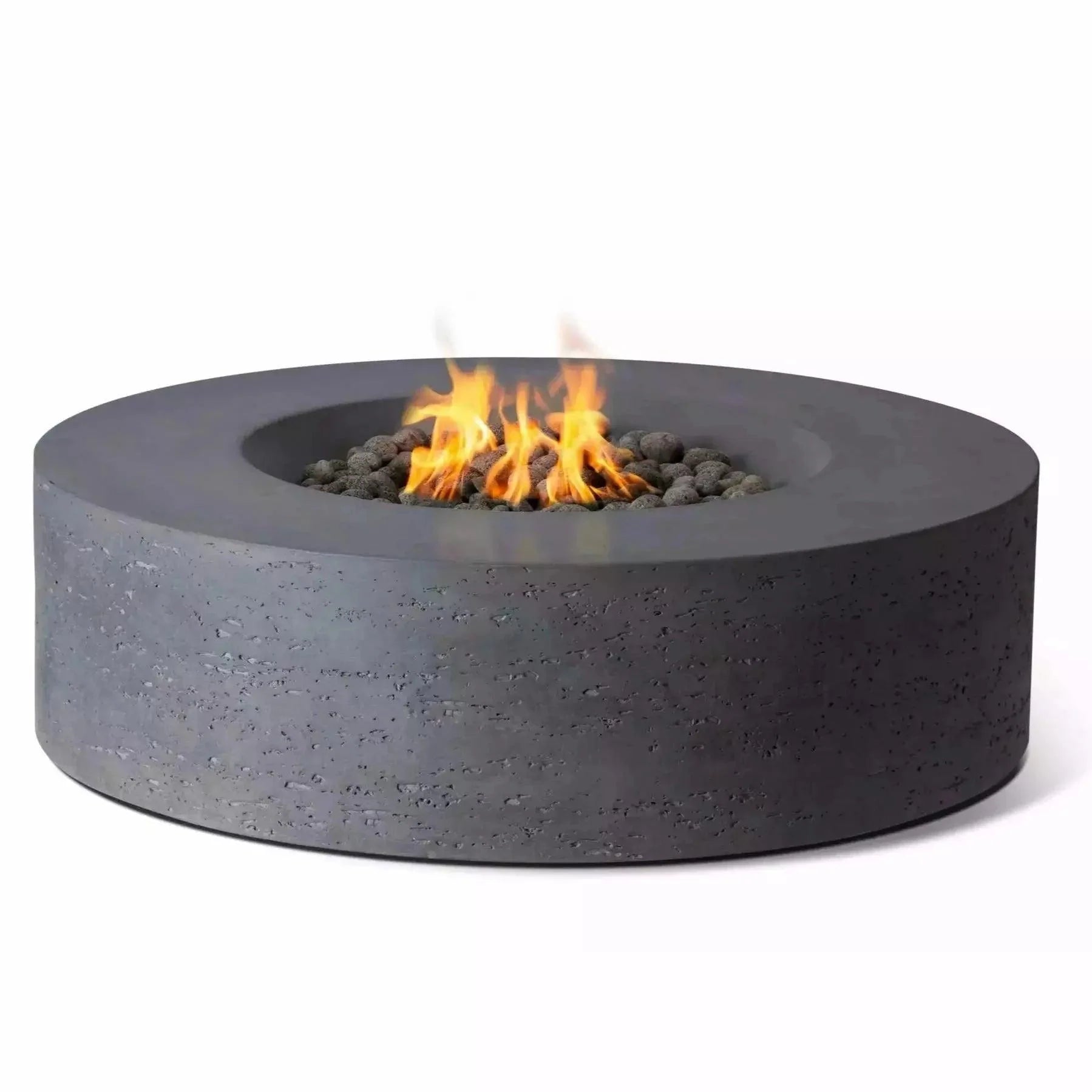 PyroMania Fire - Genesis Round Concrete Fire Pit Table - GE-CH-LP