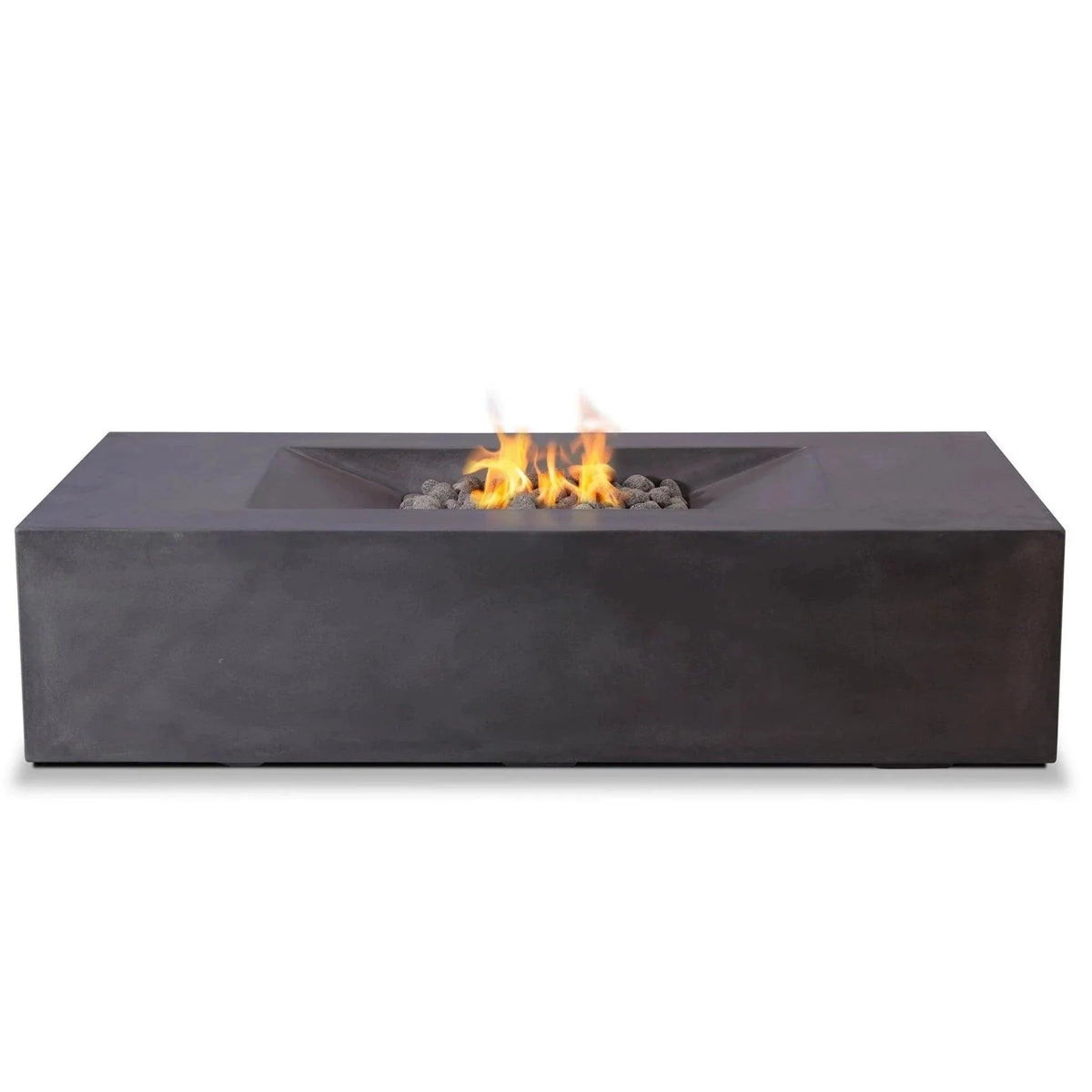 PyroMania Fire - Moderne Rectangle Concrete Fire Pit Table - MO-CH-LP