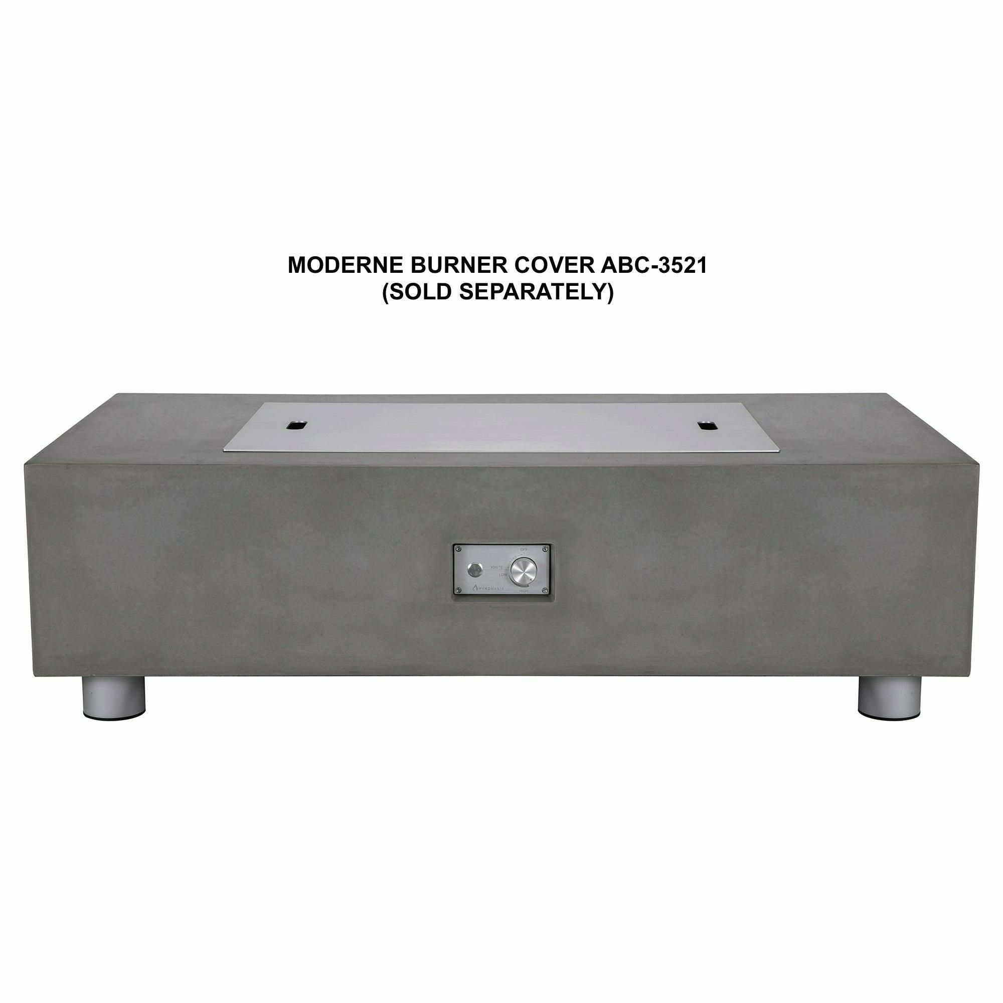 PyroMania Fire - Moderne Rectangle Concrete Fire Pit Table - MO-CH-LP