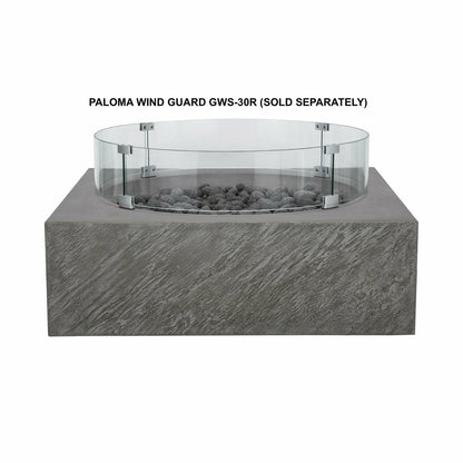 PyroMania Fire - Paloma Square Concrete Fire Pit Table - PA-CH-LP