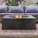 PyroMania Fire - Tao Square Concrete Fire Pit Table - TA-CH-LP