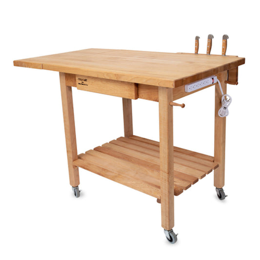 John Boos QCL Deluxe Culi Cart Boos Block Utility Table - JBQCL