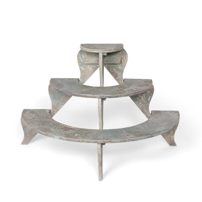 Park Hill Collection Wood Garden Tiered Plant Stand - Rustic Three-Tier Display for Potted Plants, Handcrafted Charm - EGG36152