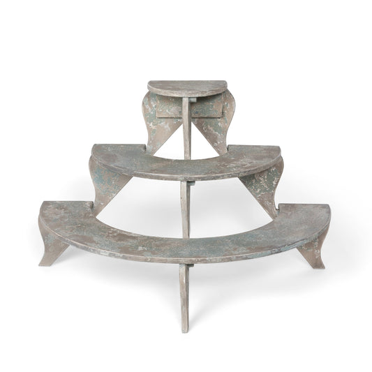 Park Hill Collection Wood Garden Tiered Plant Stand - Rustic Three-Tier Display for Potted Plants, Handcrafted Charm - EGG36152