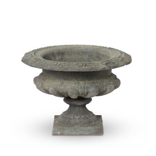 Park Hill Collection Classic Cast Iron Garden Urn: Handcrafted Antique Finish for Timeless Elegance in Your Garden Design - ECM36143