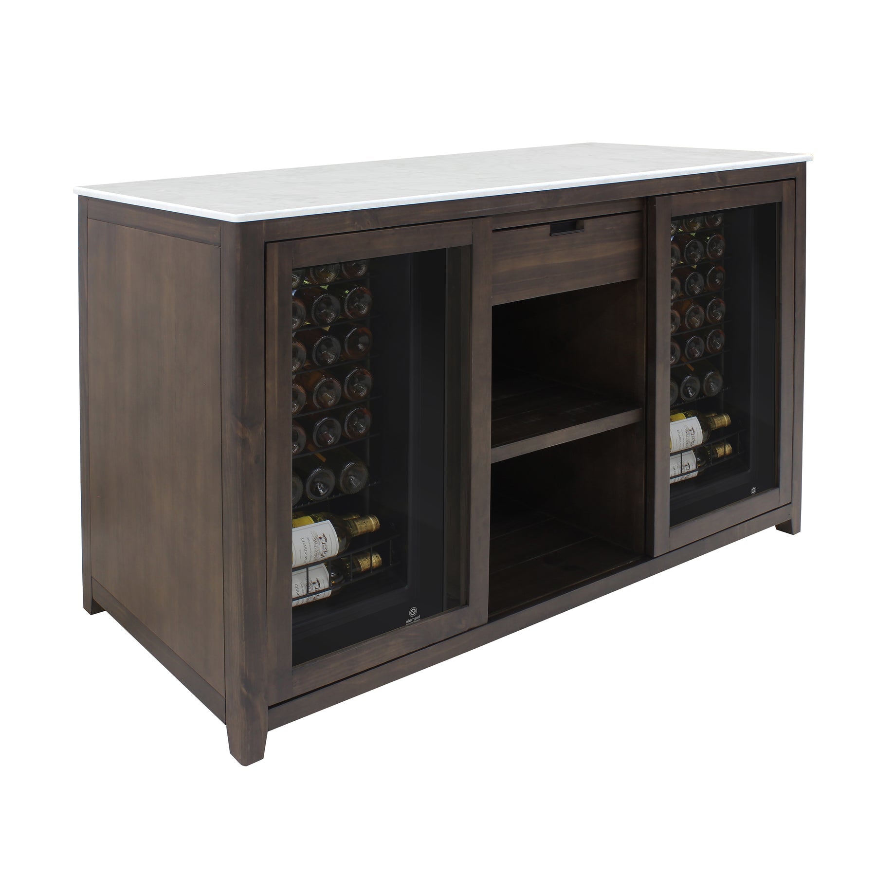 Brama by Vinotemp Wood Wine Credenza, in Brown Mahogany - VT-CREDMOD-BR-W