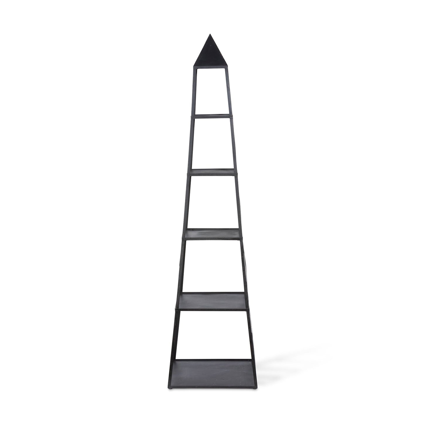 Park Hill Collection Stackable Antique Black Obelisk - Versatile Iron Display Shelf with Unique Tiers for Stylish Storage - EGG30253