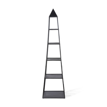 Park Hill Collection Stackable Antique Black Obelisk - Versatile Iron Display Shelf with Unique Tiers for Stylish Storage - EGG30253