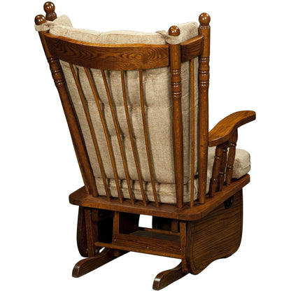 QW Amish 4-Post High Back Glider with Flip-out Footrest & Padded Arms - 432E-092-PADDED-FLI