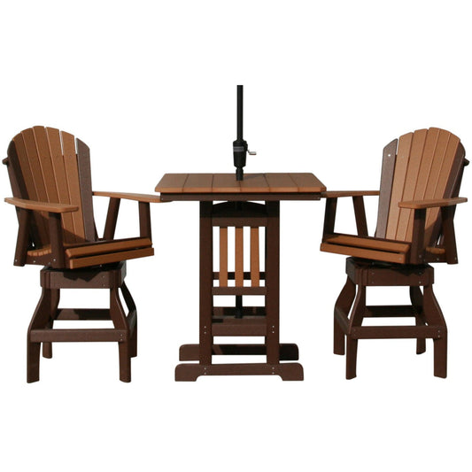 QW Amish Adirondack 3pc Swivel Bar Set - 121L-BHT3333|2-ADIRBCS