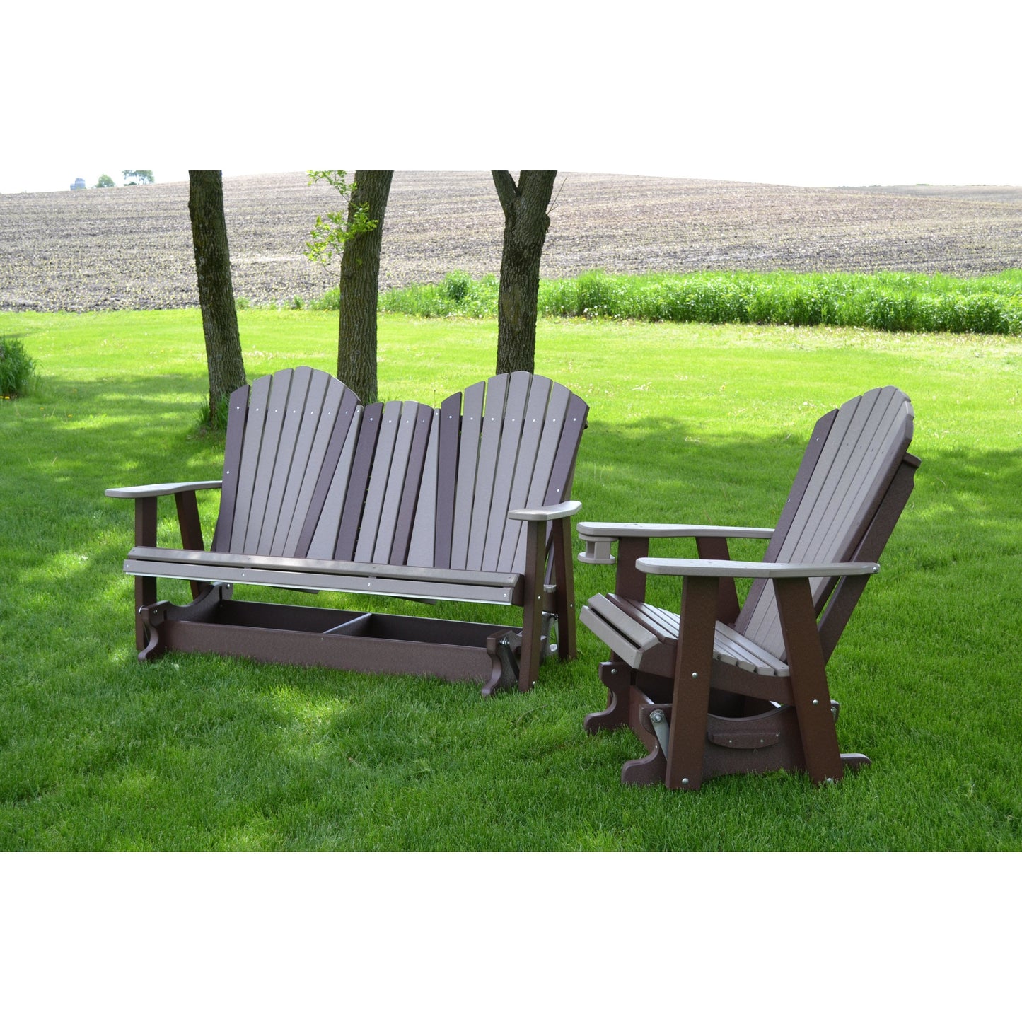 QW Amish Adirondack 5ft Glider with Folding Tray - 121L-AHBGS6000