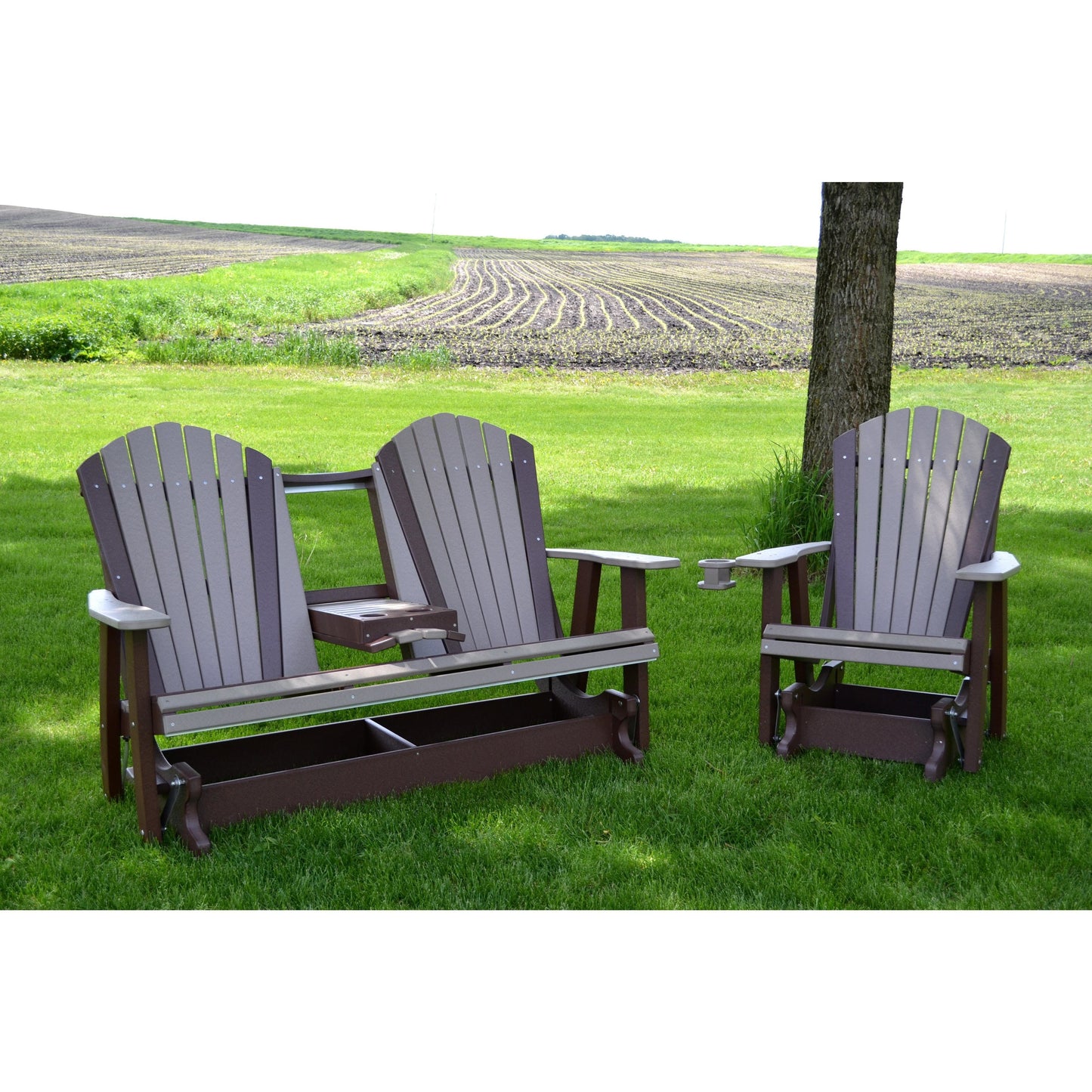 QW Amish Adirondack 5ft Glider with Folding Tray - 121L-AHBGS6000