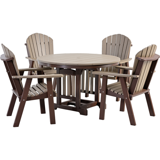 QW Amish Adirondack 5pc Round Dining Set - 121L-RT0048|4-ADIRDC
