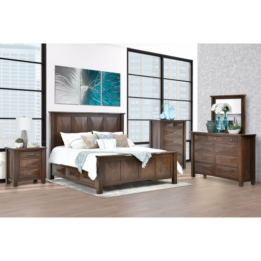 QW Amish Atley Live Edge 5pc Set w/ Storage Bed - 857W-ATL-5PC-LE-STORAGE-FU
