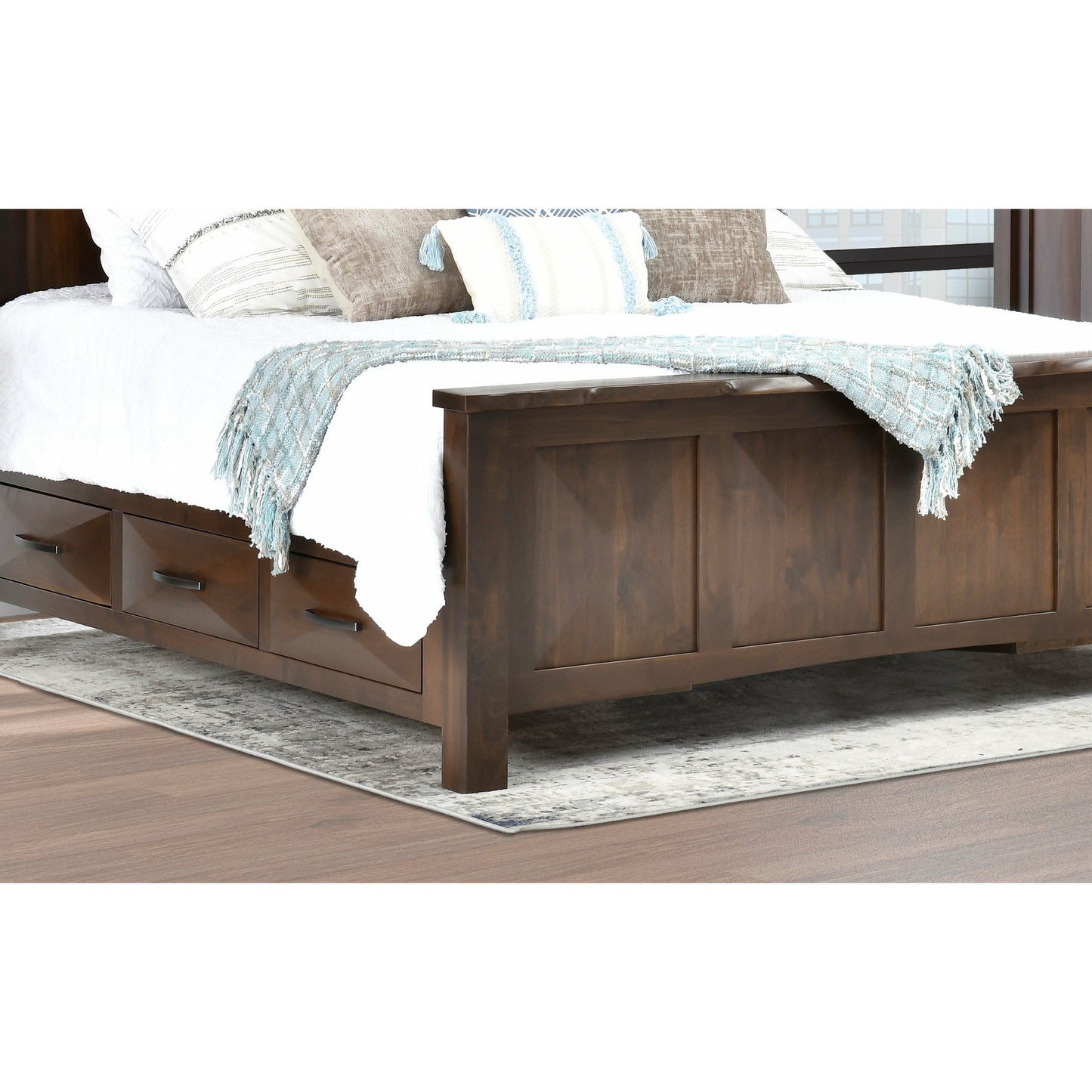 QW Amish Atley Live Edge 5pc Set w/ Storage Bed - 857W-ATL-5PC-LE-STORAGE-FU