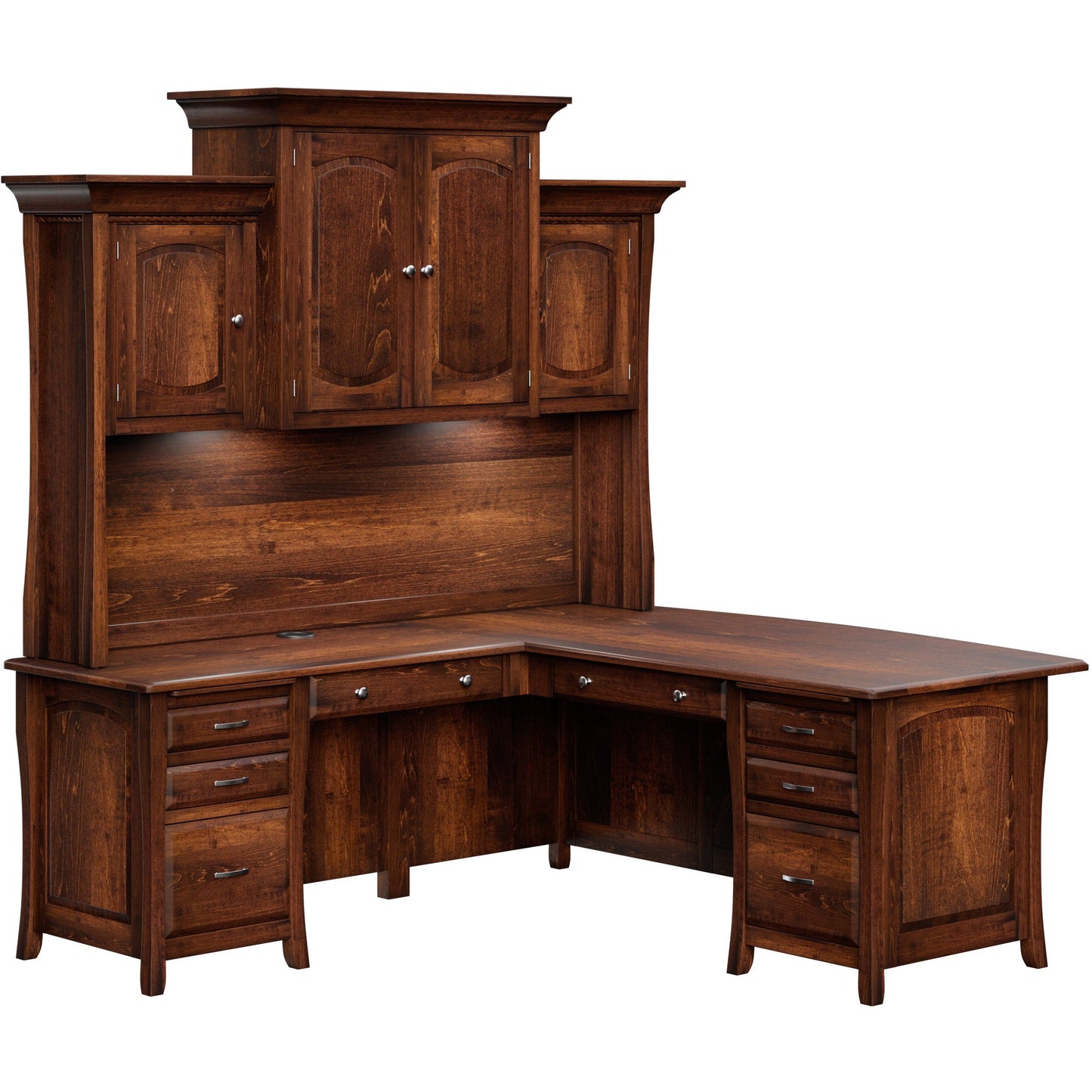 QW Amish Berkley L Desk w/ Optional Hutch - 124B-LA-BKY-151-L