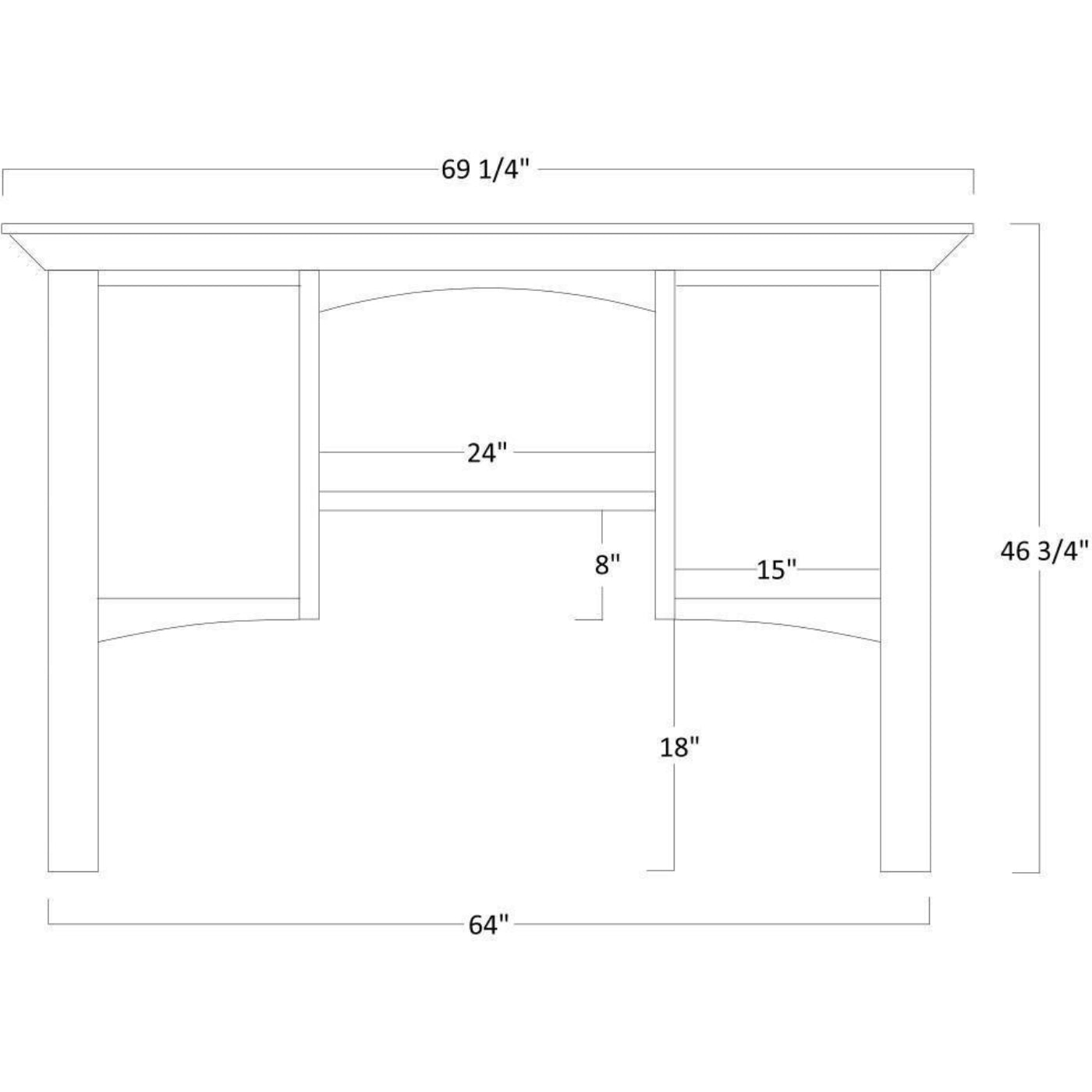 QW Amish Buckingham Credenza w/ Optional Hutch - 450C-BUC-103