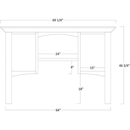 QW Amish Buckingham Credenza w/ Optional Hutch - 450C-BUC-103