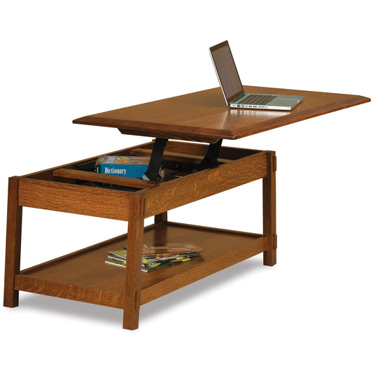 QW Amish Colbran Open Coffee Table w/ Optional Lift Top - 639V-FVCT-CB