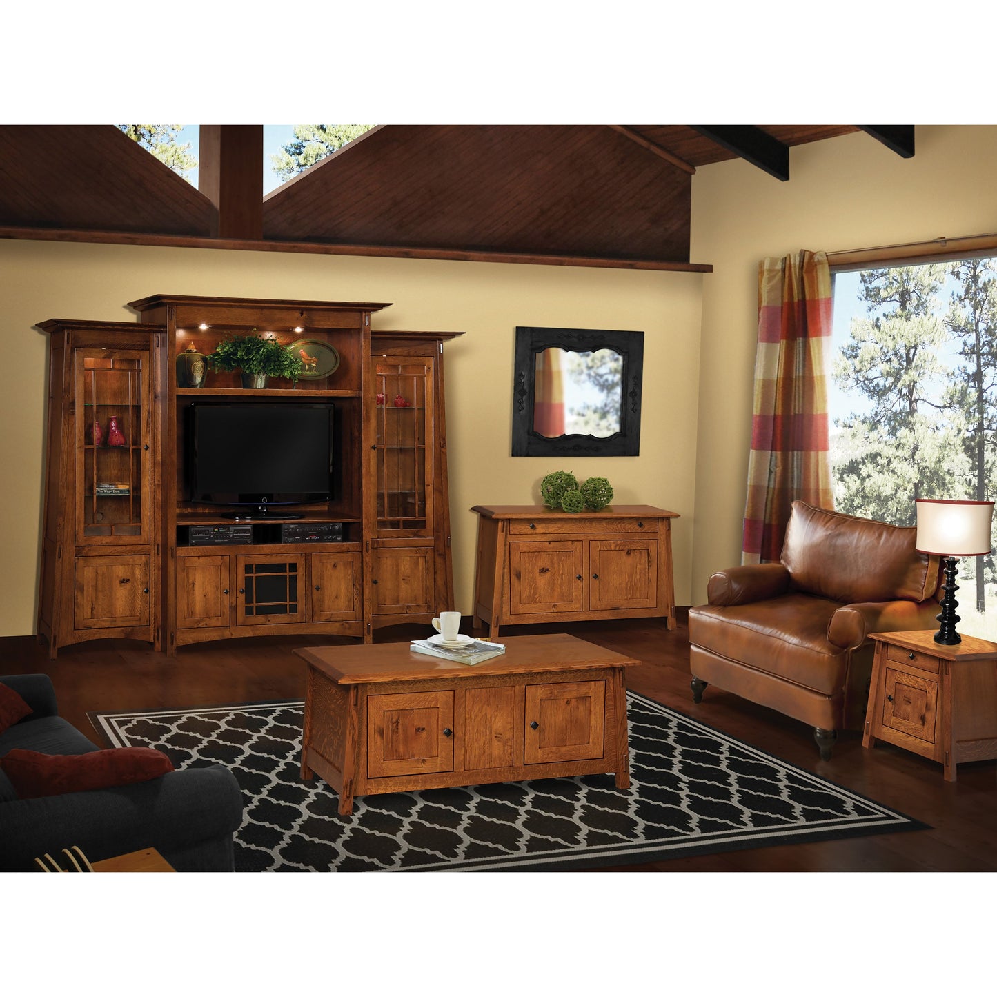 QW Amish Colbran Open Coffee Table w/ Optional Lift Top - 639V-FVCT-CB
