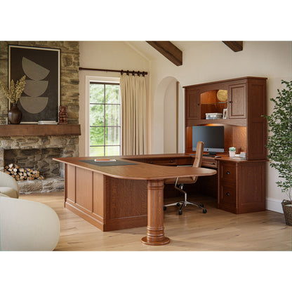 QW Amish Covington U-Shape Desk with Optional Hutch - 126N-CUSD