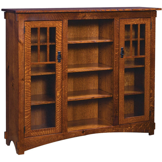 QW Amish Craftsman Mission Bookcase - 206S-1107-CLEAR-GL