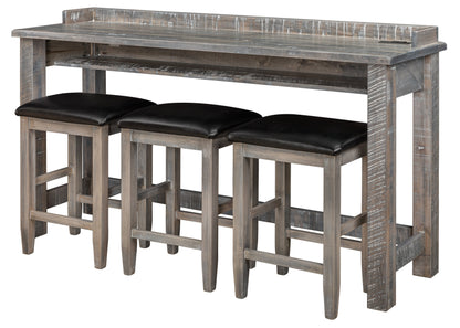 QW Amish El Paso Gathering Table w/ Stools - 124B-LA-ELP-2072-CHS-RS; LA-IN-BAR-24"-FAB