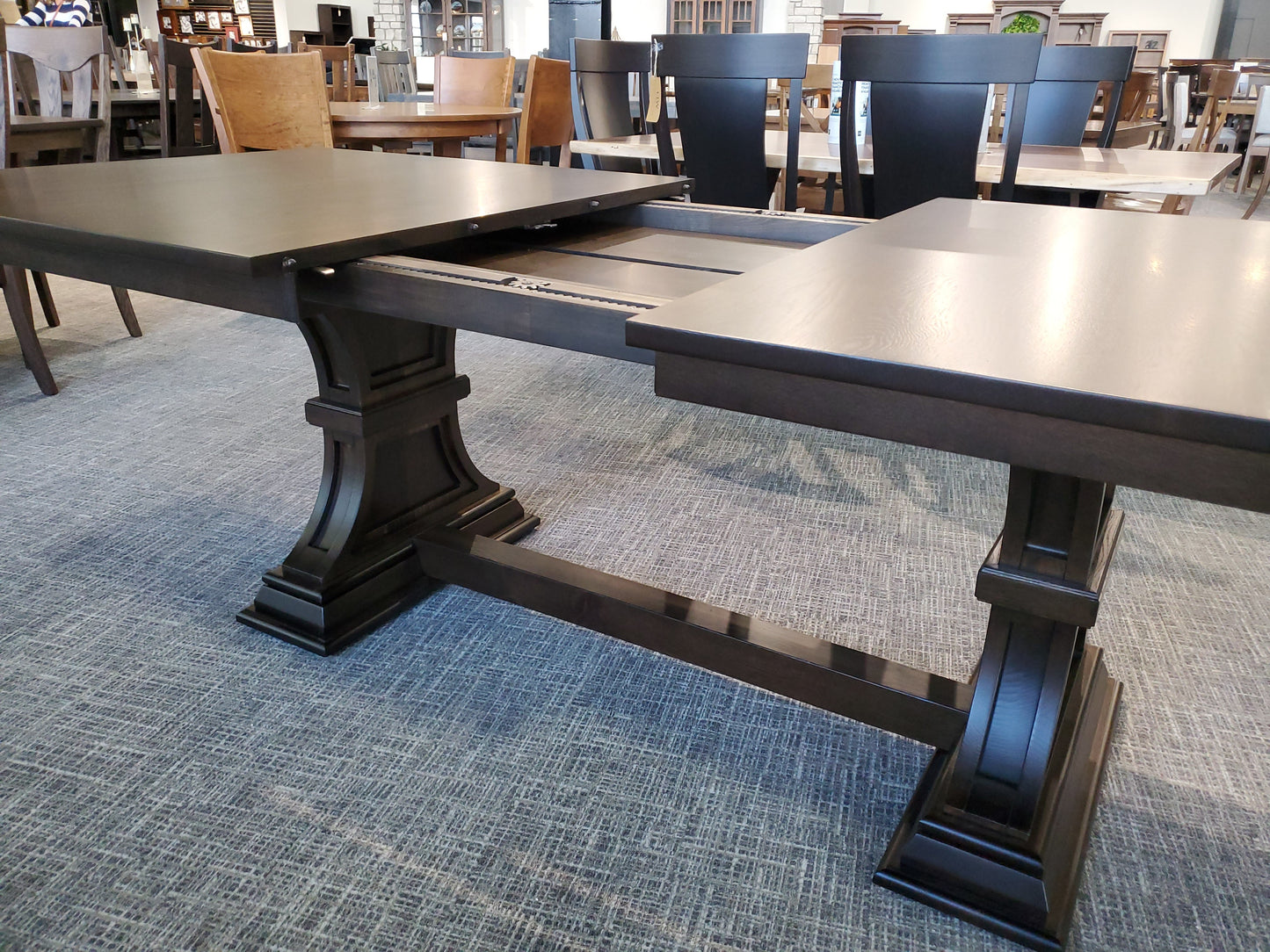 QW Amish Georgetown 9pc Set - 371Y-LEXINGTON|258M-CRA-401-SIDE-ADD STRETCH-FAB