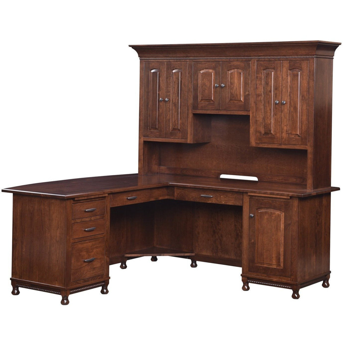 QW Amish Henry Stephen's L Shape Desk with Optional Hutch - 132H-HS-9041