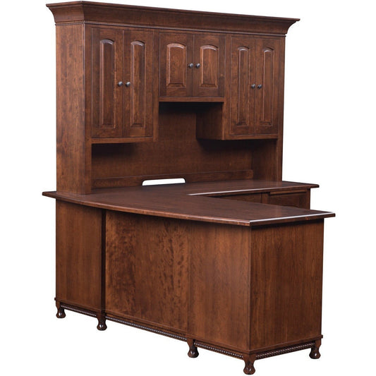 QW Amish Henry Stephen's L Shape Desk with Optional Hutch - 132H-HS-9041