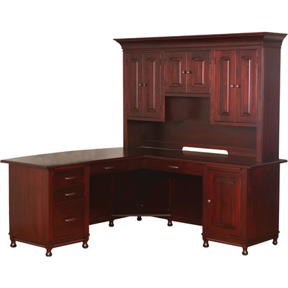 QW Amish Henry Stephen's L Shape Desk with Optional Hutch - 132H-HS-9041