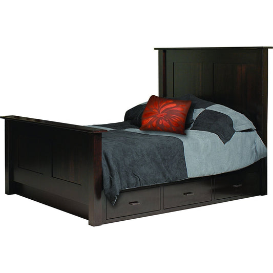 QW Amish Horizon Shaker Bed with Storage Option - 252B-HOQ