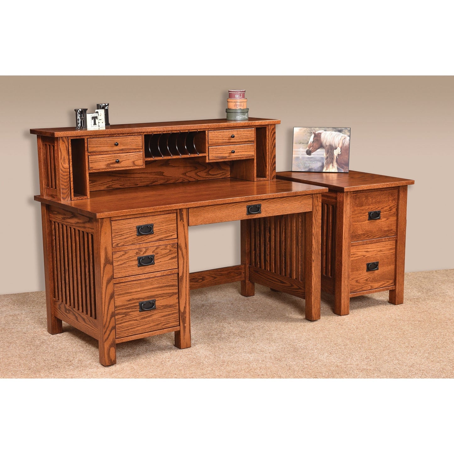 QW Amish JD Mission 56" Desk w/ Optional Hutch