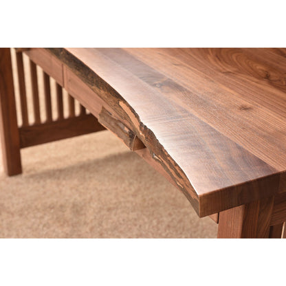 QW Amish JD Mission Live Edge 62" Writing Desk w/ Optional Hutch - 162T-3062WD-LE