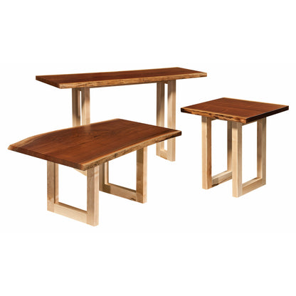 QW Amish Kalispel 48" Square Live Edge Coffee Table - 329V-KL4848C