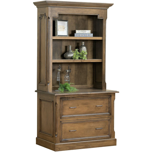 QW Amish Kensington Lateral File with Optional Bookshelf - 450C-KING-1804