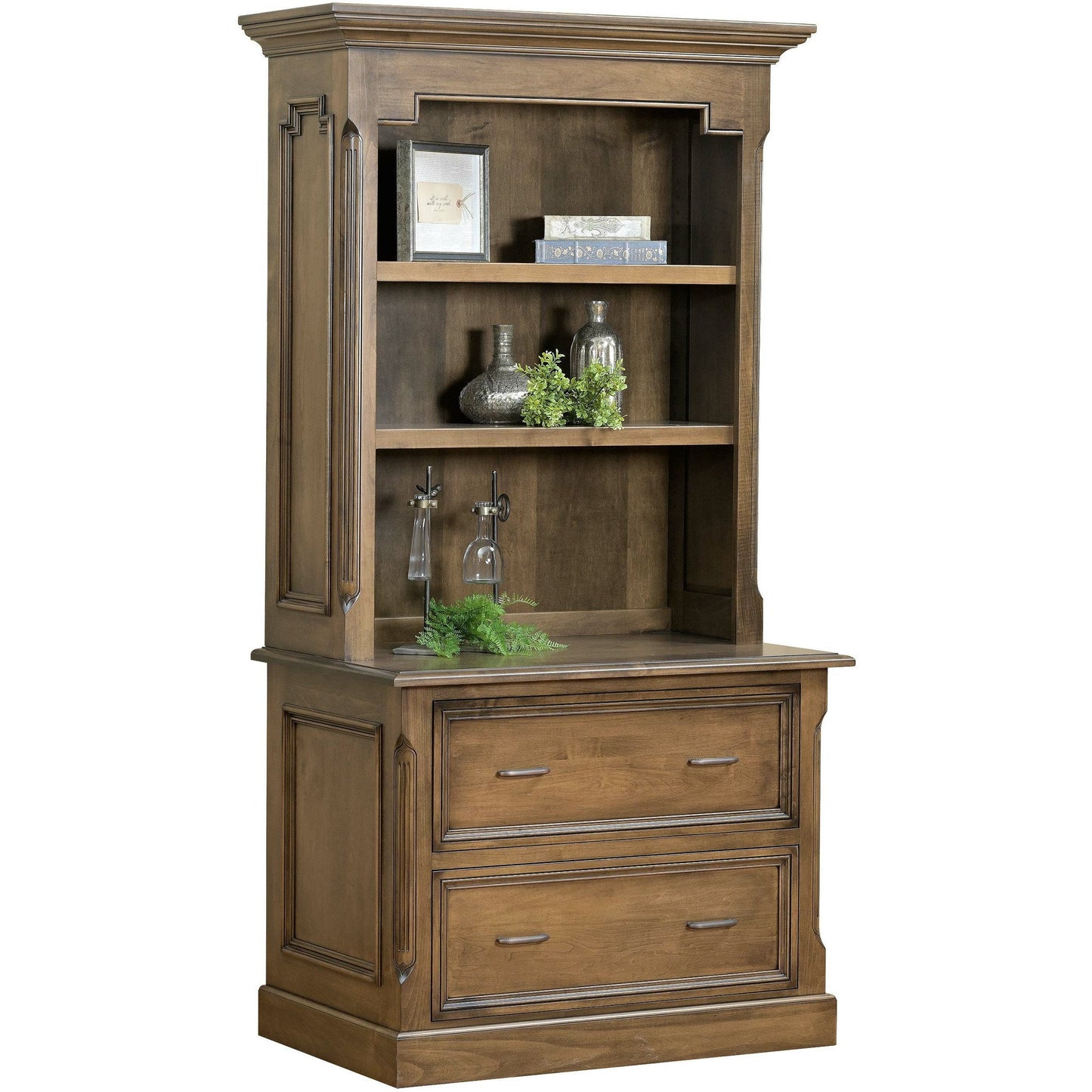 QW Amish Kensington Lateral File with Optional Bookshelf - 450C-KING-1804