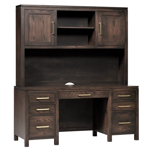QW Amish Leon Wall Desk w/ Optional Hutch - 857W-L-701-WD