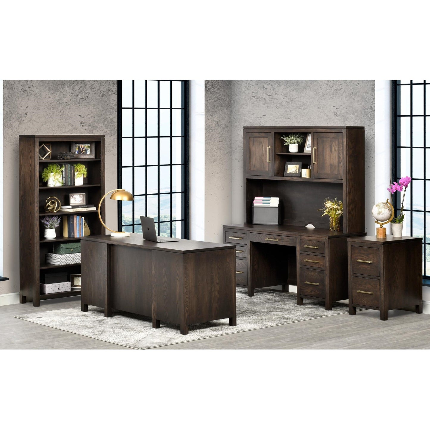 QW Amish Leon Wall Desk w/ Optional Hutch - 857W-L-701-WD