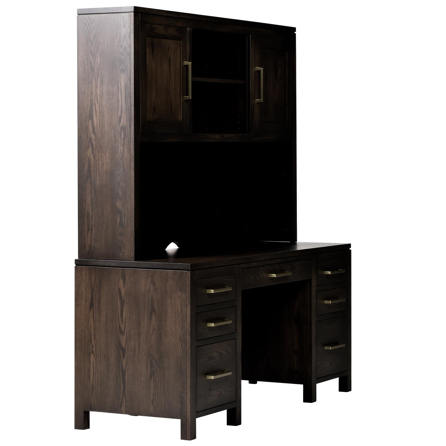 QW Amish Leon Wall Desk w/ Optional Hutch - 857W-L-701-WD