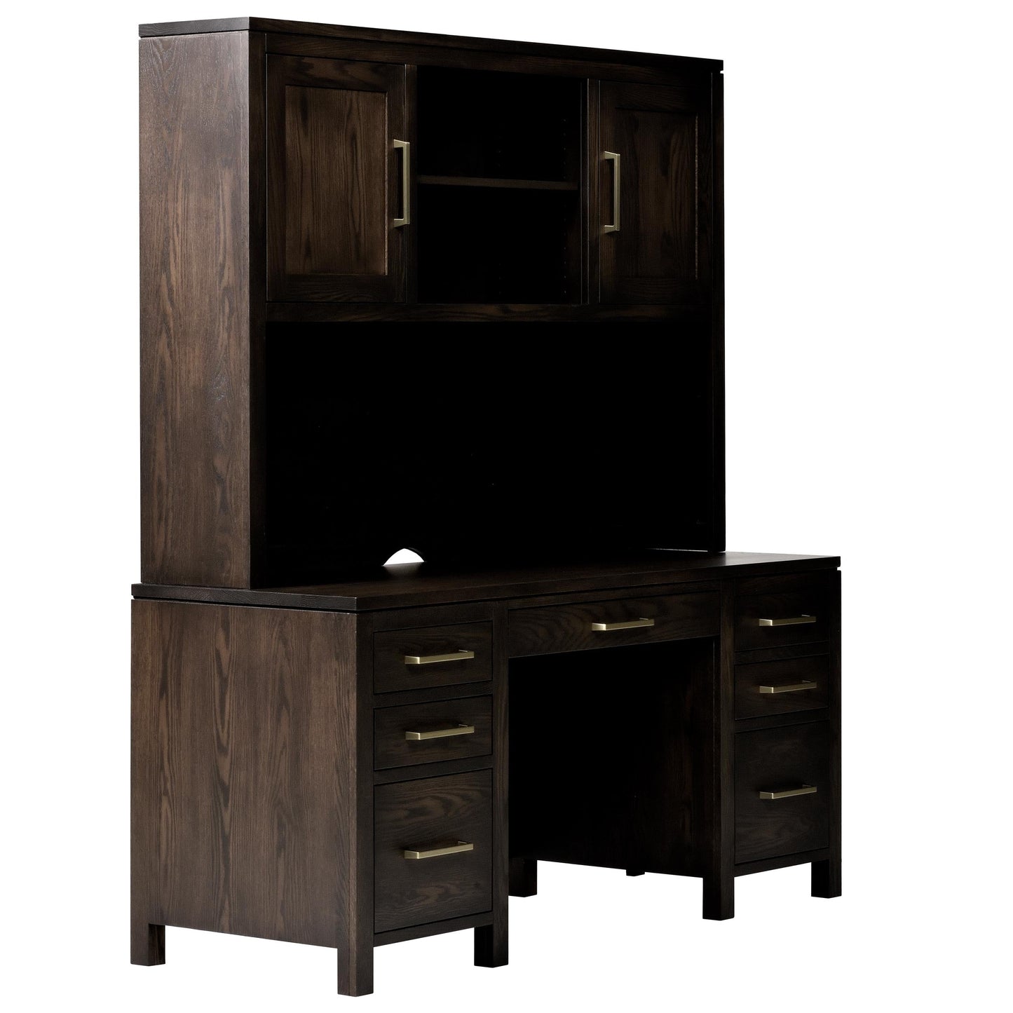 QW Amish Leon Wall Desk w/ Optional Hutch - 857W-L-701-WD