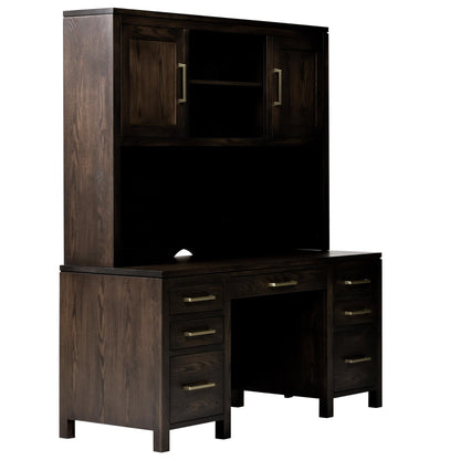 QW Amish Leon Wall Desk w/ Optional Hutch - 857W-L-701-WD