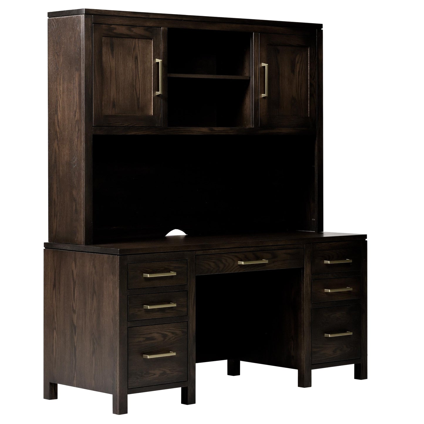 QW Amish Leon Wall Desk w/ Optional Hutch - 857W-L-701-WD